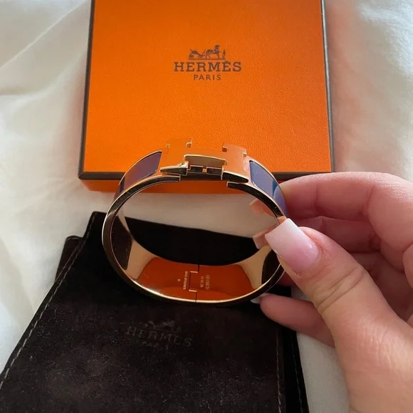Hermès LIKE NEW clic Clac H bracelet medium navy - Picture 3 of 5